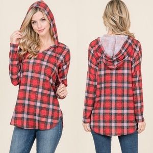 Red plaid hoodie